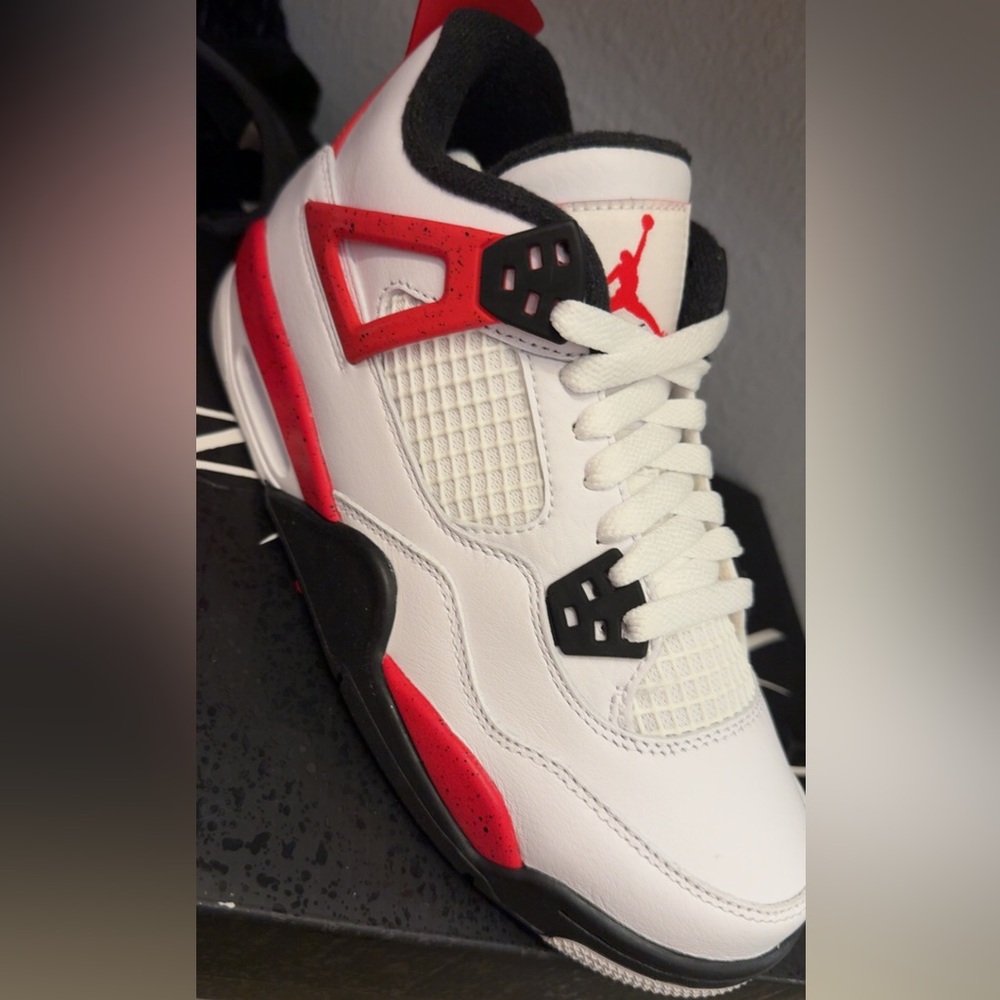 White and Red Jordans